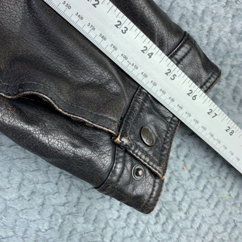 Levis Faux Leather Hooded Trucker Jacket Men's Large Dark Brown Fleece Lined - Picture 10 of 13